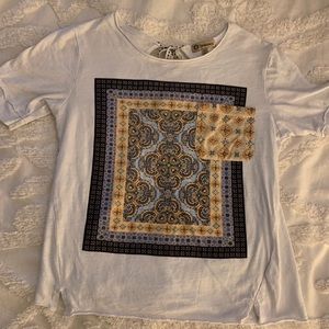 Keyhole Back Top with Funky Design and Pocket